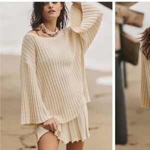 Cream Knit Sweater and Skirt Set